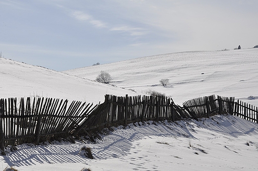 zimowe pola na kocu Polski w Dubnem