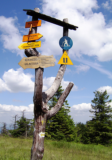 Szlakowskazy na Batniej-917 m npm.