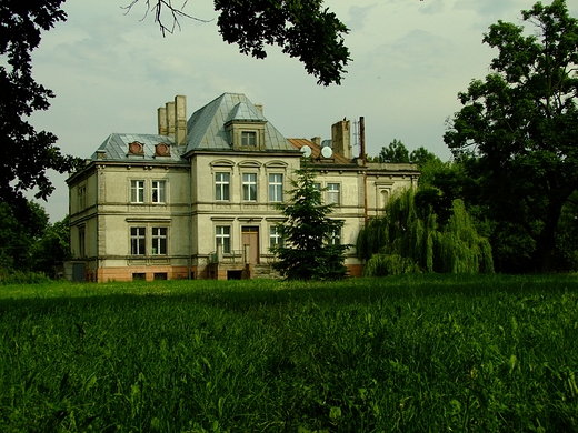 Pałac w Cerekwicy widziany od strony parku