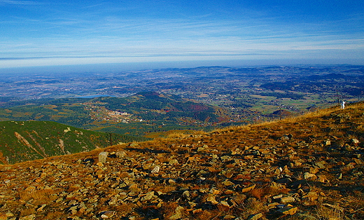 Panorama Sudetw i Przedgrza Sudeckiego.