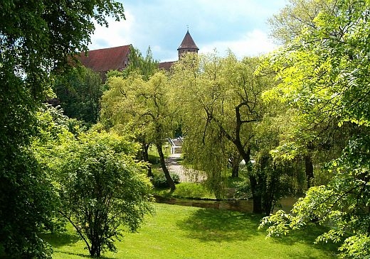 Olsztyn. Zamek w zieleni