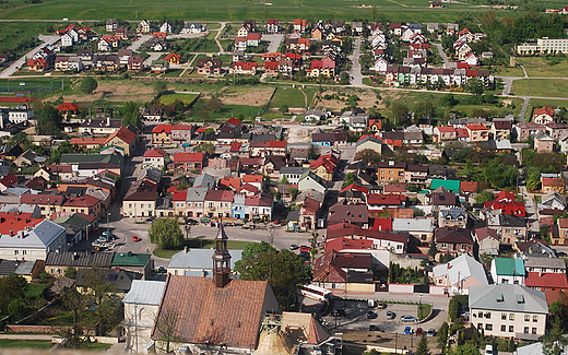 Chciny. Miasto widziane z wiey zamkowej.