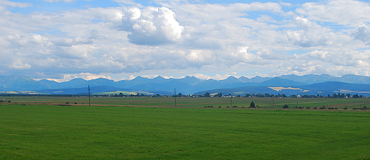 Czarny Dunajec. Panorama Tatr.