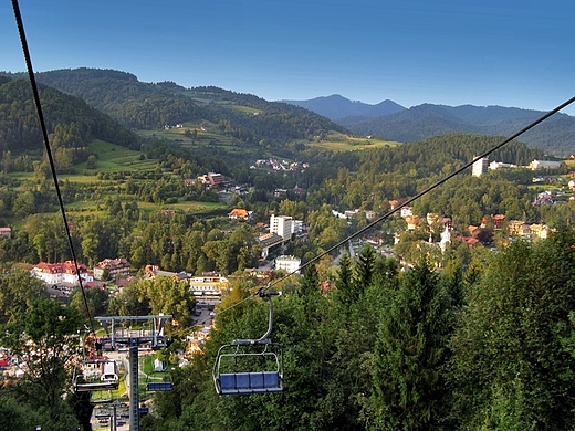 Szczawnica - widok z kolejki na Palenic