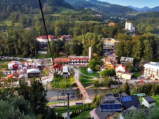 Szczawnica - widok z kolejki na Palenic