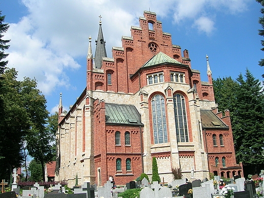 Neogotycki koci p.w.  Piotra i Pawa w Orzeszu - Woszczycach.