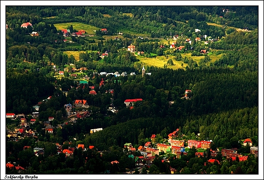 Szklarska Porba - fragment Szklarskiej Porby widziany z wycigu na Szrenic