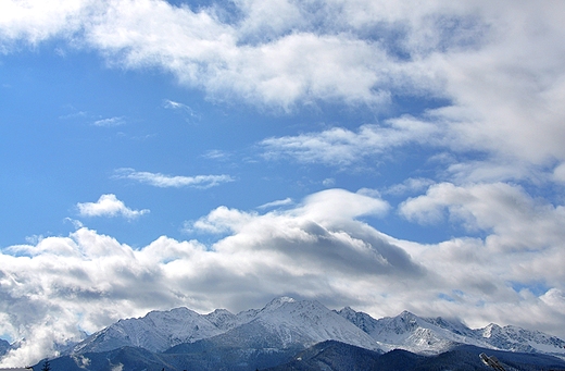 Widok na Tatry w padzierniku