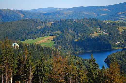 Widok na Beskid lski w okolicy Wisy Czarne.