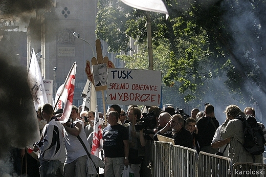 Protest stoczniowcw, transparent