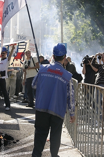 Protest stoczniowcw, pracownik Stoczni Gdask