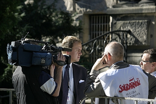 Protest stoczniowcw, reporter