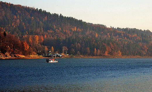 Jezioro ywieckie w okolicy Tresnej.