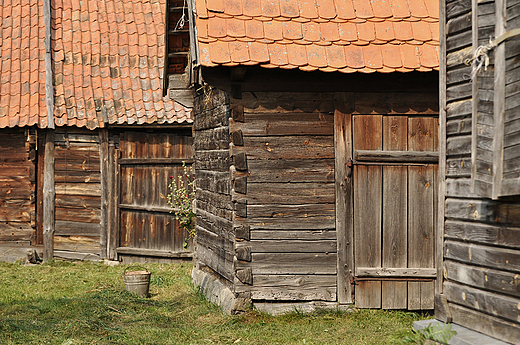 Drewniana zabudowa Tykocina. Ulica Browarna