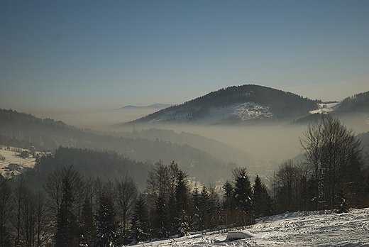 widok na szlaku na Przecz Karkoszczonka