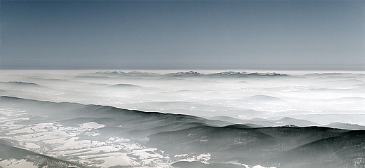 Bieszczady w czasie inwersji powietrza.