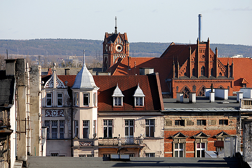Grudzidz - nad dachami miasta, widok z Gry Zamkowej
