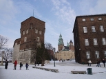 Na Wawelu. Baszta Zodziejska (z lewej). Krakw