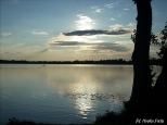 Zachd soca nad Jeziorem Biaym w Okunince