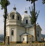 Cerkiew z koca XIX w. w Szlachtowej (obecnie koci katolicki pw. Matki Boskiej Poredniczki ask)
