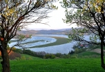 Widok  z Tgoborza na jezioro Ronowskie