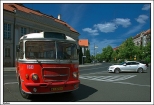 Kalisz - zabytkowy autobus wycieczkowy SAN H100B stojcy na przystanku przy teatrze