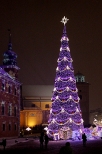 Warszawa - świąteczne dekoracje na Placu Zamkowym