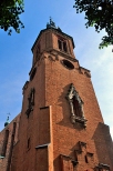 Olkusz. Wieża kościoła parafialnego pw. św. Andrzeja.