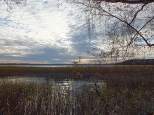 Jezioro Wigry w listopadowym socu