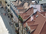 widok ulicy Opatowskiej z wiey widokowej Bramy Opatowskiej - Sandomierz