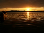 Jezioro Necko o zachodzie słońca.