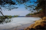Jezioro Wigry - zatoka Supiaska jeszcze pod lodem.