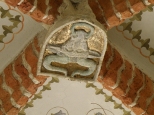 gotyckie sklepienie kościoła z herbem Wieniawa Jana Długosza - fundatora kościoła p.w.św. Małgorzaty w Raciborowicach