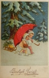Kartka świąteczna z 1938 r. z najlepszymi życzeniami od EliJ.