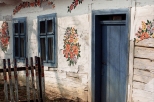Malowna chata w Zalipiu... niestety odchodząca w niepamięć