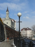 Bielsko-Biała. Widok na kaplicę zamkową