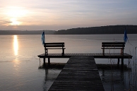 Zachód słońca nad jeziorem Wysokie Brodno