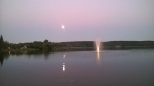 pełnia księżyca nad jeziorem barlineckim