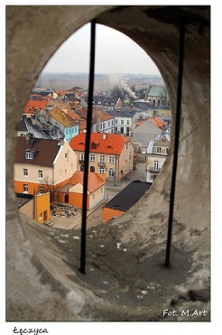 Widok Łęczycy z wieży zamku