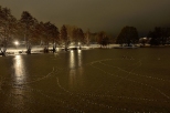 Jezioro Lipowo nocą.