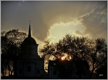 Lubelska cerkiew prawosławna o zachodzie słońca
