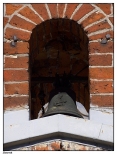 Zbiersk - XIX wieczny cmentarz katolicki, kaplica w stylu mauretaskim, dzwonniczka w niszy