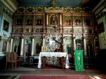 rokokowo-klasycystyczny ikonostas z XIXw.w cerkwi w.Dymitra w Leluchowie.