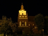Kościół w Mieszkowicach nocą