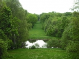 Park Natoliski w Warszawie. Widok z tarasu paacowego na dolny park.