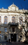 Krakw. Fasada dawnego ratusza historycznego miasta Podgrze reprezentujcego styl historyzmu.