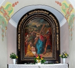 Obraz pdzlaKarola Polityskiego; Spotkanie Jezusa z niewiastami