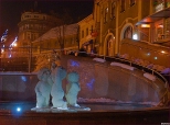 Bielsko Biaa noc - fontanna na placu Chrobrego