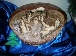 Ruda lska - wystawa szopek w muzeum.Szopka wykonana z chleba