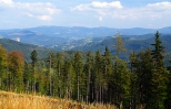 Panorama Beskidu lskiego ze zbocza Stoka.